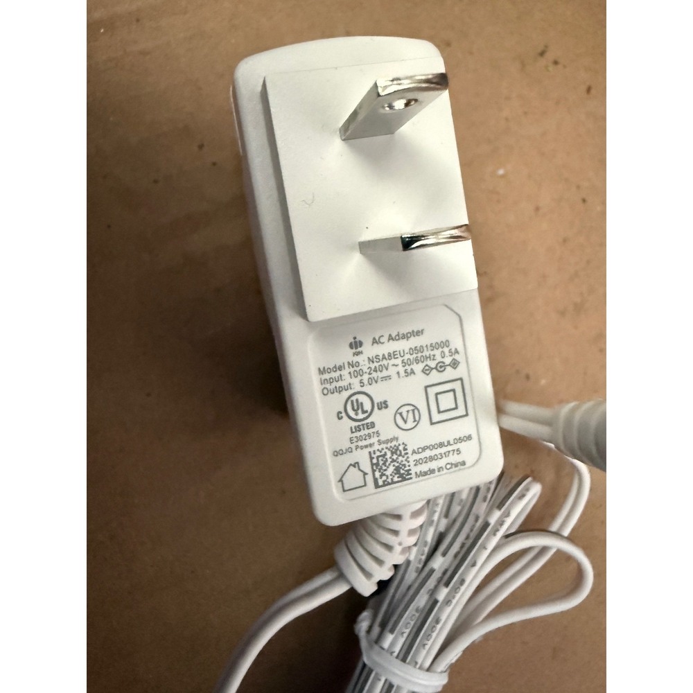 KJH AC Adapter NSA8EU-05015000 5.0V 1.5A Power Supply Wall Plug White